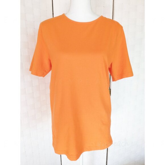 Marisa Christina T-Shirt Medium Orange Vintage 90s Y2K Classic Lagenlook Preppy - Picture 1 of 11